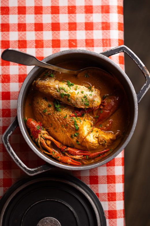 Poulet fermier label rouge aux écrevisses